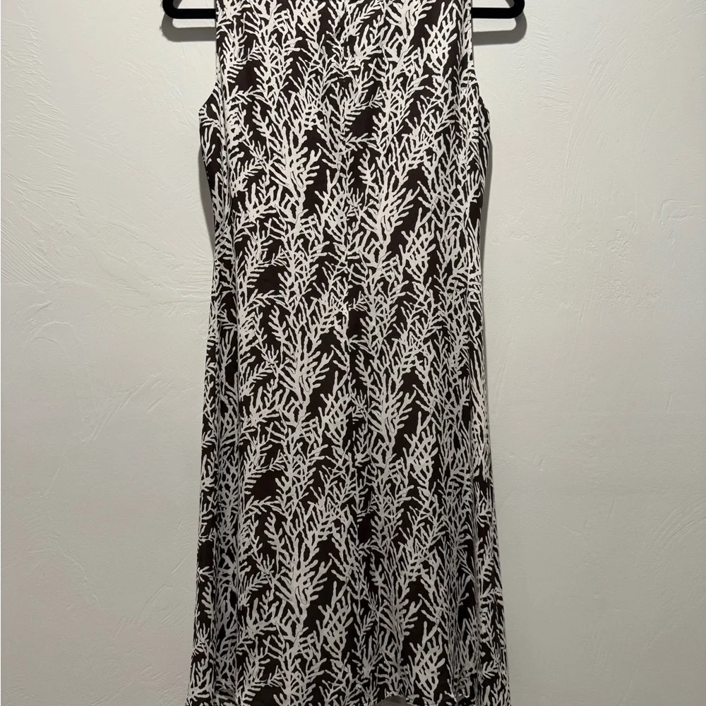 Tory Burch Sleeveless White and Brown Dress